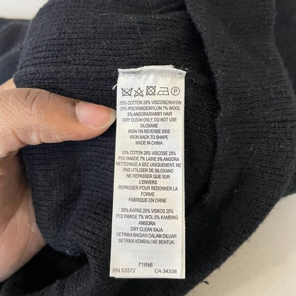 French Connection Sweater Dress Ribbed Knit Fabric Functional Pockets Black W XS - Picture 4 of 8